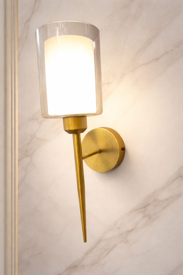 Double Glass Antique Gold Wall Lamp/1